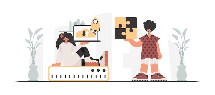 Vector a collect of seo stars synchronization and security of information capacity concept trendy style vector illustration