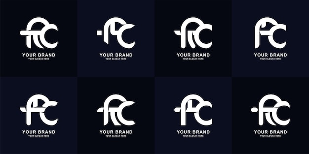 Collectie brief AC of RC monogram logo ontwerp
