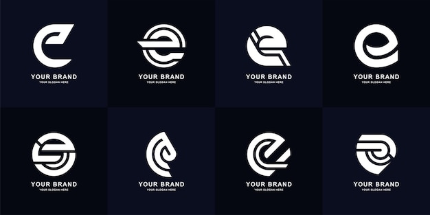 Collectie brief e of ee monogram logo ontwerp