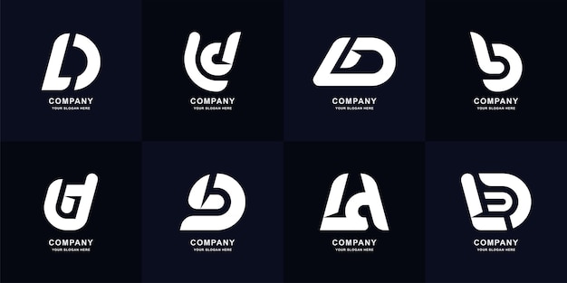 Vector collectie brief ld of dl monogram logo ontwerp