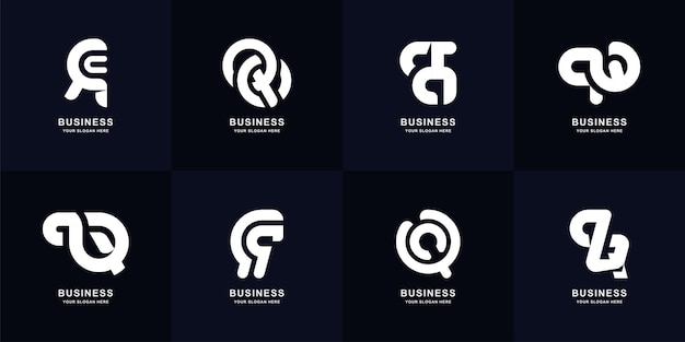 Collectie brief QQ of QR monogram logo ontwerp