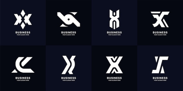 Collectie brief x monogram logo ontwerp