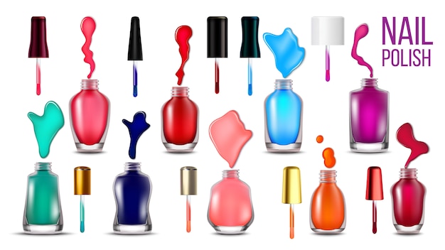 Collectie flessen met nagellak