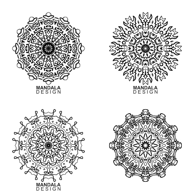 Collectie handen ontworpen mandala design. geschikt voor kleurboek en andere beelddecoratie n