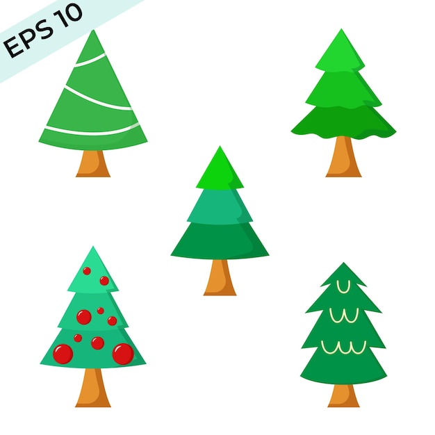 Collectie Kerstbomen. vector eps 10. gemakkelijk te bewerken