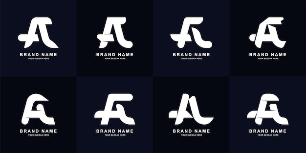 Collectie letter A of AC monogram logo ontwerp