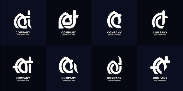 Collectie letter A of advertentie monogram logo ontwerp