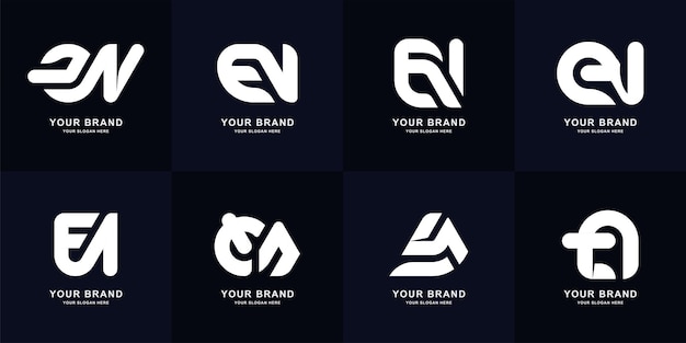 Collectie letter E of EN monogram logo ontwerp