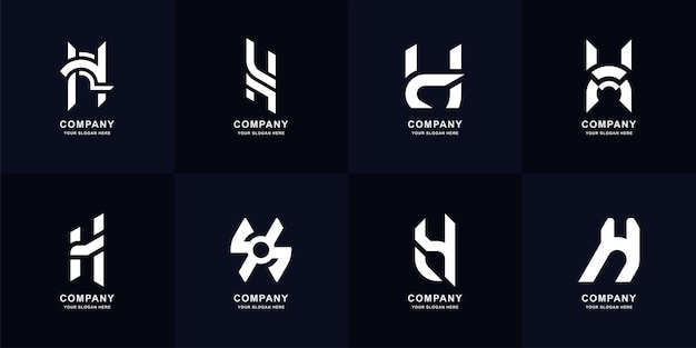 Collectie letter h monogram logo ontwerp