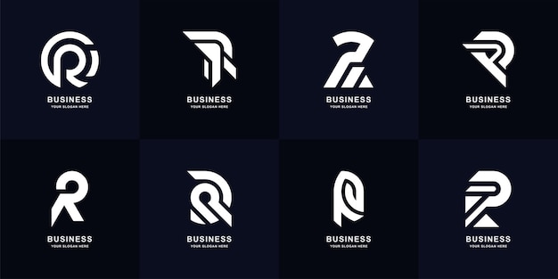 Collectie letter r monogram logo ontwerp