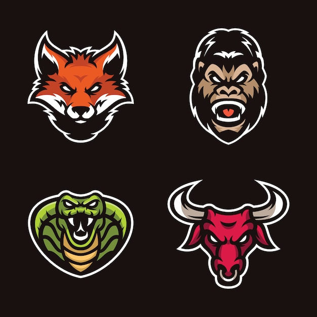 Collectie mascotte gaming logo voor esport team