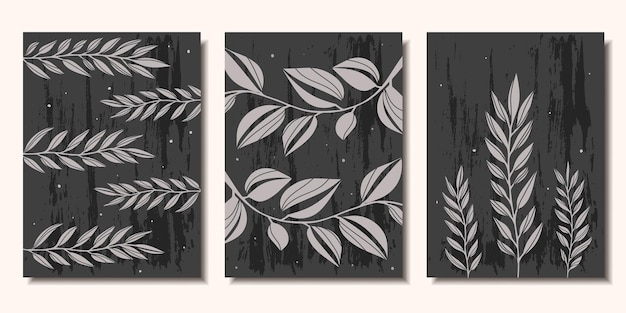 Vector collectie modeposters met planten moderne kunst