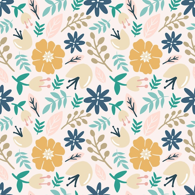 Vector collectie set blad planten en bloemen patroon kleurrijk