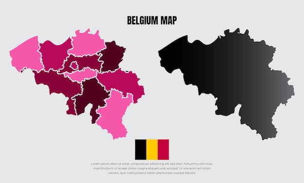 Collectie silhouet belgië kaarten ontwerp vector belgië kaarten ontwerp vector