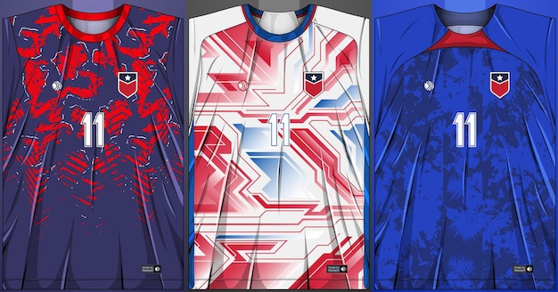 Vector collectie sportshirts - voetbaltenue voor sublimatie