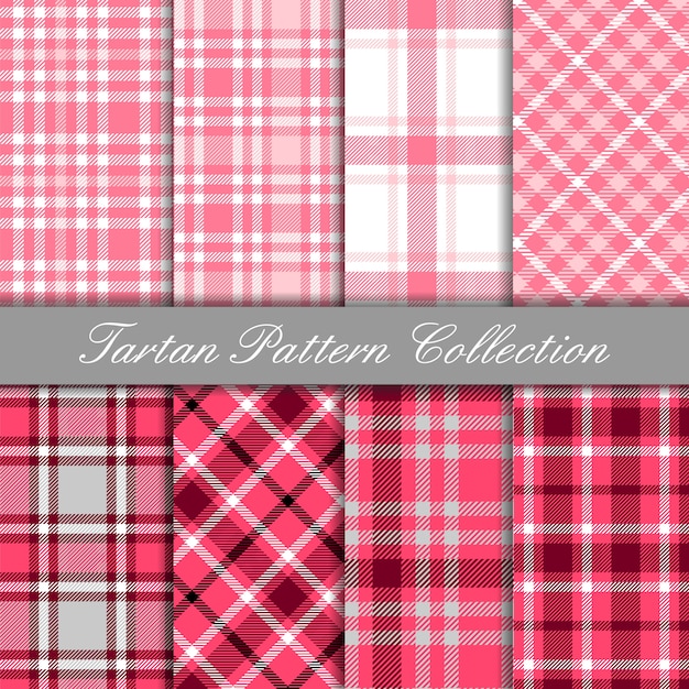 Collectie van baby roze tartan naadloze patroon