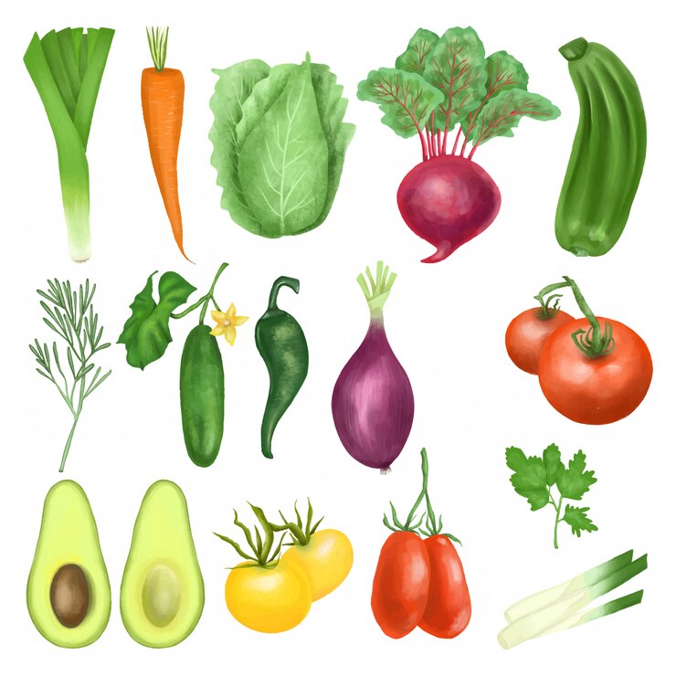 Vector collectie van biologische groenten