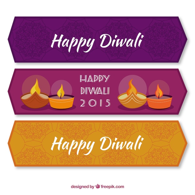 Collectie van diwali 2015 banners