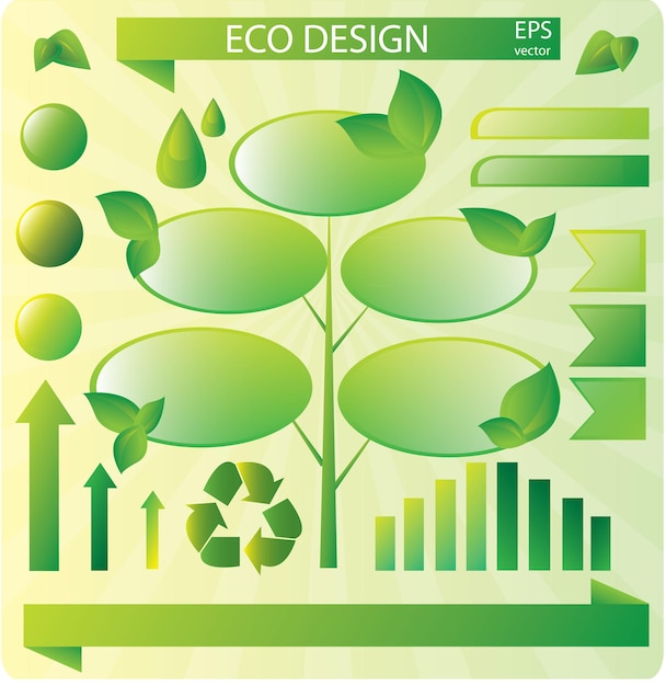 Collectie van ecologie borden - set voor design