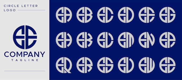 Collectie van eenvoudige cirkel letter E logo-ontwerp