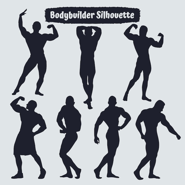 Collectie van fitness- en bodybuildersilhouet