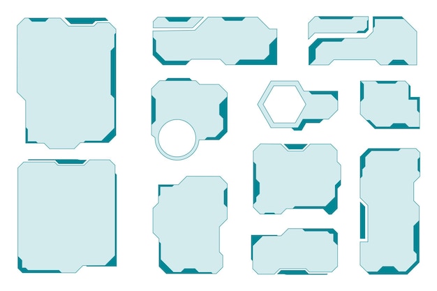 Collectie van futuristische HUD- en UI-elementen voor digitale interfaces