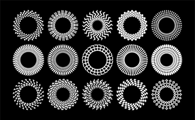 Collectie van geometrische abstracte cirkelgrens logo