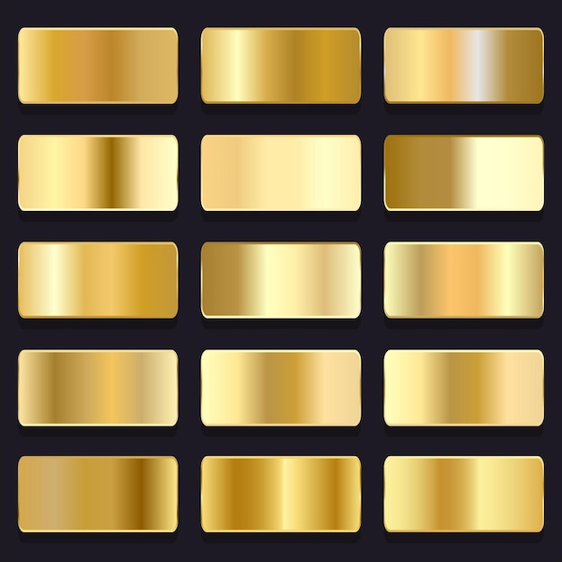 Collectie van gouden metalen texturen