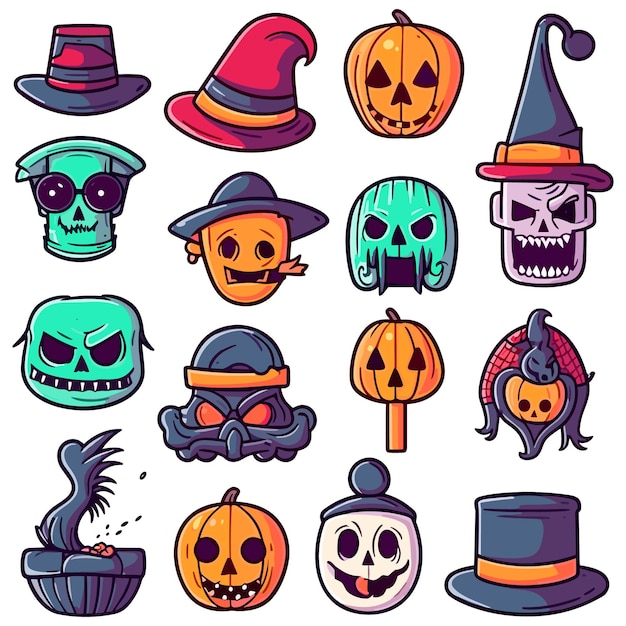 Collectie van Halloween silhouetten vector illustratie