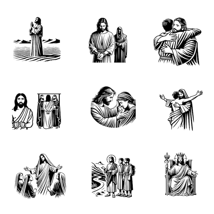 Vector collectie van jezus christus clipart design jezus zoon van god vector illustratie