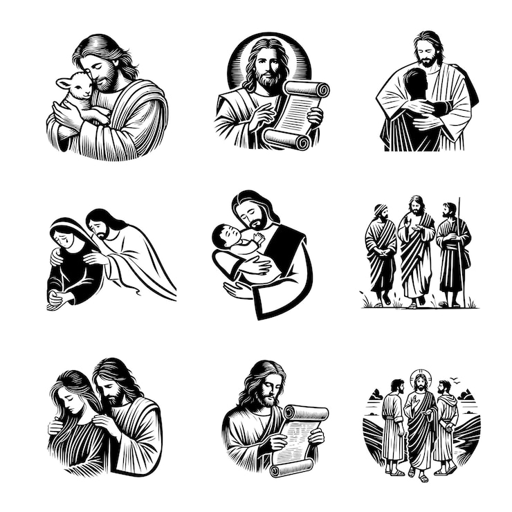 Vector collectie van jezus christus clipart design jezus zoon van god vector illustratie