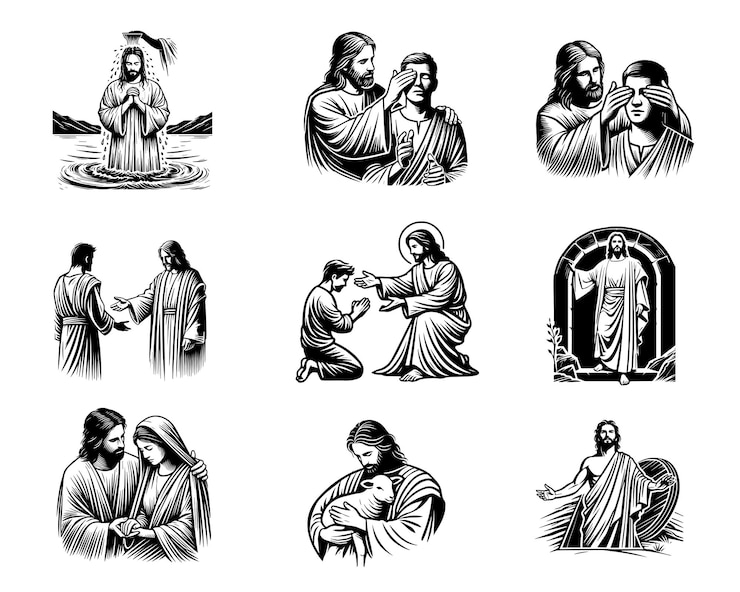 Vector collectie van jezus christus clipart design jezus zoon van god vector illustratie