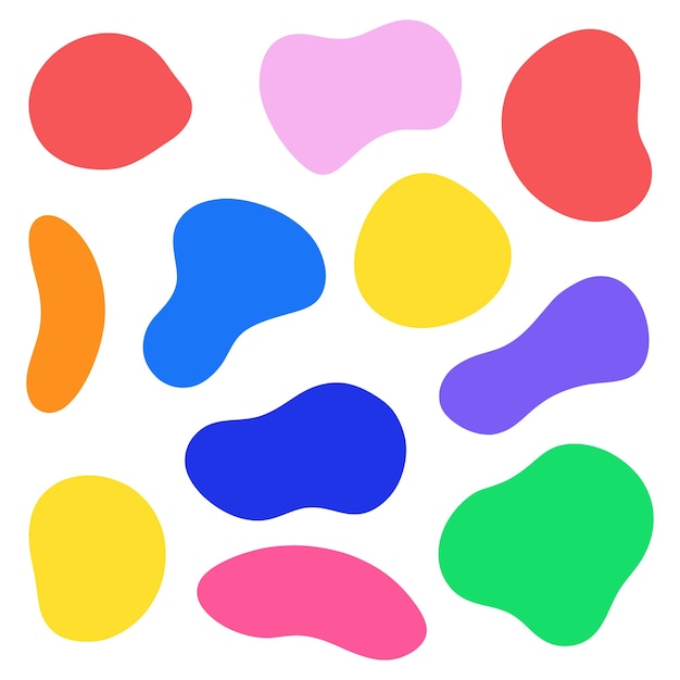 Collectie van kleurrijke abstracte blobvormen