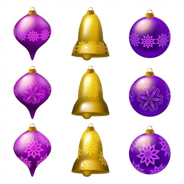 Vector collectie van kleurrijke kerstballen
