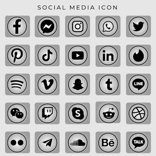 Collectie van logo's voor sociale media