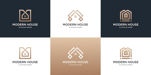 Vector collectie van onroerend goed huis logo sjabloon.