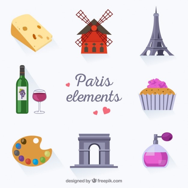 Vector collectie van paris elementen