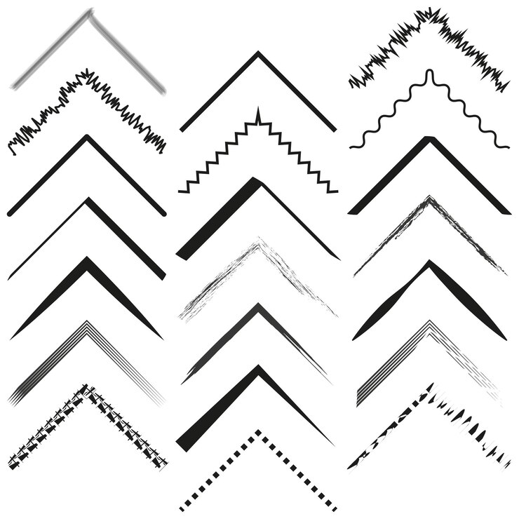 Vector collectie van pijlontwerpen zwarte opwaartse pijlen geometrische variaties puntige vormen