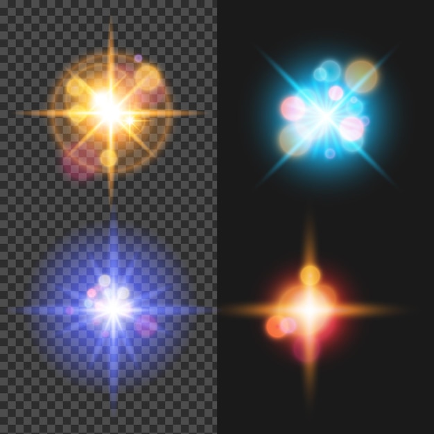 Collectie van realistische lensflare en lichteffecten