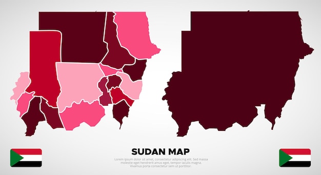 Collectie van silhouet Soedan kaarten ontwerp vector Silhouet Soedan kaarten vector