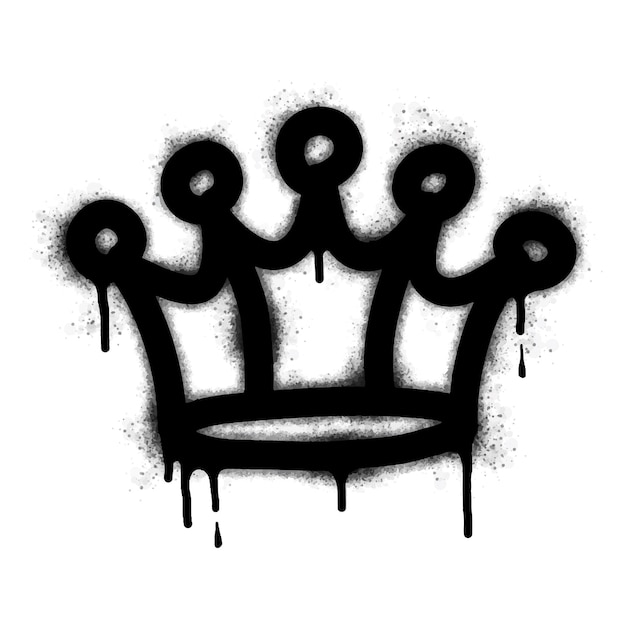 Collectie van Spray geschilderde graffiti kroon teken in zwart op wit Kroon infuus symbool geïsoleerd op witte achtergrond vector illustratie