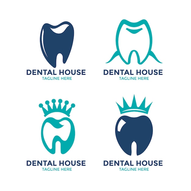 Collectie van tandheelkundige kliniek embleem ontwerpsjabloon