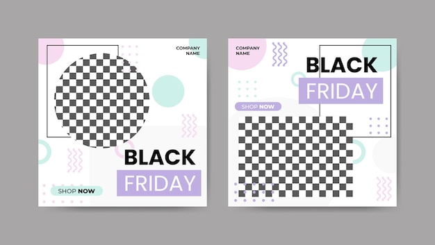 Collectie van trendy Black Friday social media post sjablonen vierkante banner ontwerp achtergrond