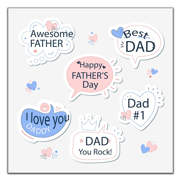 Collectie van vadersdag stickers