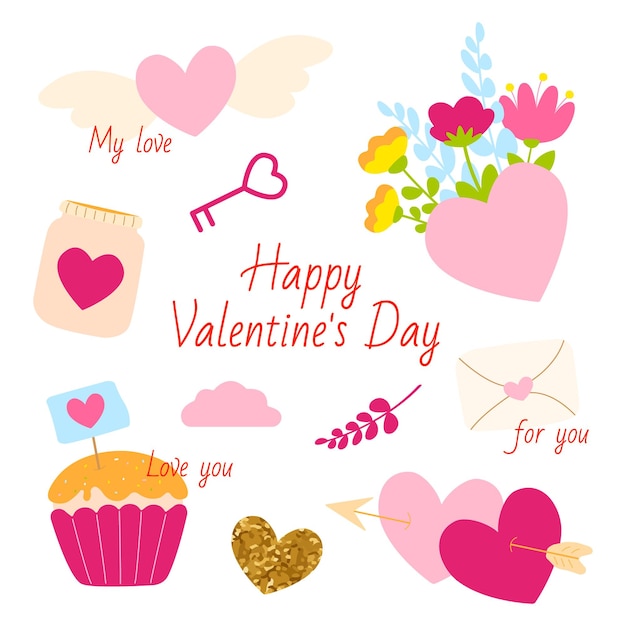 Vector collectie van valentine's day elementen