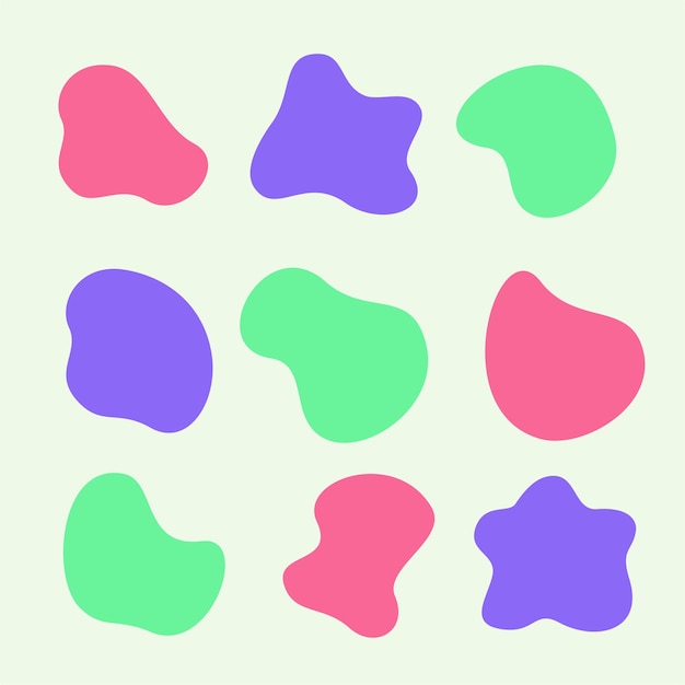 Collectie van Vector abstracte vormen en vloeibare druppels voor ontwerp en creatieve element vormen