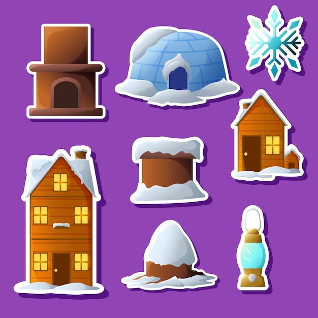 Collectie van Winter Sticker Set