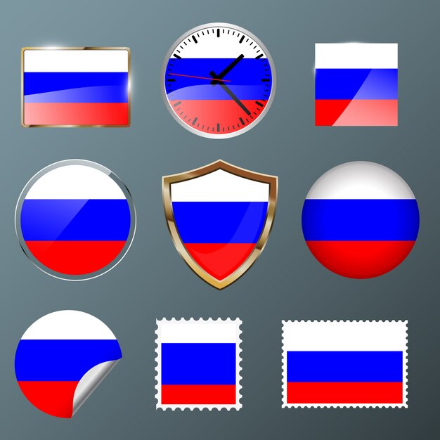 Vector collectie vlag rusland