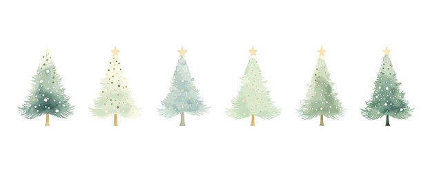 Vector collectie waterverf kerstbomen