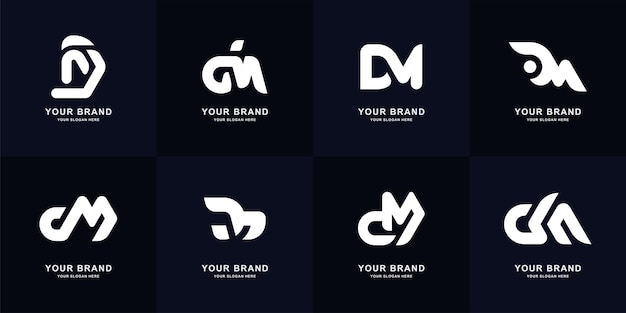 Collectiebrief DM of MD monogram logo ontwerp